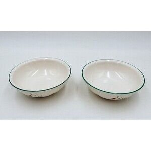 Pfaltzgraff USA Winterberry Dessert Cereal Dish Bowls 6 Inch Holly Berry Holiday